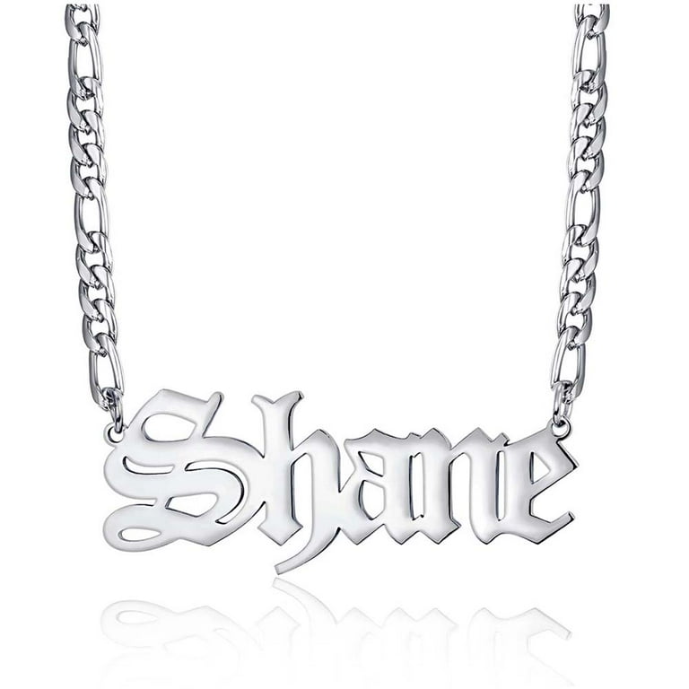 Custom mens name necklace outlet