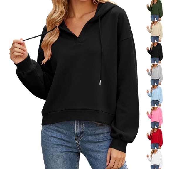 TGSLY Fall Hooded Sweatshirt for Women Lightweight Drop Shoulder Long Sleeve Athletic Pullovers Loose Casual Solid Color Layering Tops XL