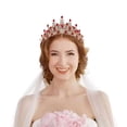 thumbnail image 4 of ZPAQI Delicate Rhinestones Crown Wedding Dress Accessories Shimmering Women Headwear, 4 of 15