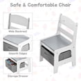 thumbnail image 5 of Kids Table and Chair Set, 3 in 1 Wooden Activity Table with Detachable Tabletop, Toddler Table and Chair Set with Storage Drawer, Kids Play Table for Children Art, Craft, Eating, Learning, 5 of 14