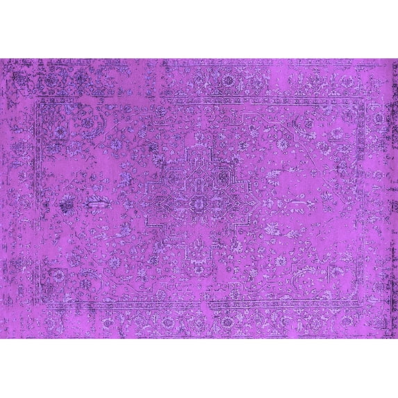 Ahgly Company Indoor Rectangle Oriental Purple Industrial Area Rugs, 8' x 12'