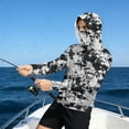 thumbnail image 4 of DDAPJ pyju Men's UPF 50+ Lightweight Hunting Camo Hoodie Quick Dry Performance Long Sleeve Fishing Shirt with Hood White M, 4 of 5