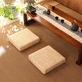 thumbnail image 6 of Visland Straw Cushion Seat Cushion Floor Pillow Japanese Cushion Nature Handmade Straw Mat Yoga Zen Straw Seat Cushion Floor Pillows Seating for Adults 15.75" x 15.75" x 2.36",Square, 6 of 8
