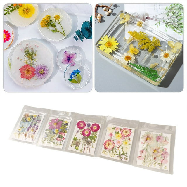 Pressed Flowers, 100 Pcs Resin Flowers for Resin Mold, Assorted Styles Pressed Flowers Dried Flower Kit for Scrapbooking Supplies Card Making Supplies