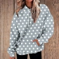 thumbnail image 2 of UAMVSH Hoodies for Women Trendy Polka Dot Hooded Sweatshirts with Pockets Casual Drawstring Pullover Oversized Long Sleeve Tops(X-Large,Gray), 2 of 3