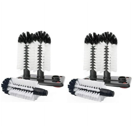 

2X Water Bottle Cleaning Brush Glass Cup Washer with Suction Base 3 Head Bristle Brush for Beer Cup Long Leg Cup