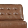 thumbnail image 3 of Armless Loveseat with Leatherette and Tufted Back, Brown, 3 of 5