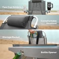 thumbnail image 5 of ICECO BC75 5-Position Reclining Folding Chair for Adults, Heavy Duty 350lb Capacity - Portable Full Recline Beach & Camping Chair with Cup Holder, Gray, 5 of 6