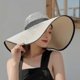 thumbnail image 4 of Womens Big Bowknot Straw Hat Large Floppy Foldable Roll Up Beach Cap Sun Hat Summer Uv Protection Beach Cap, 4 of 5