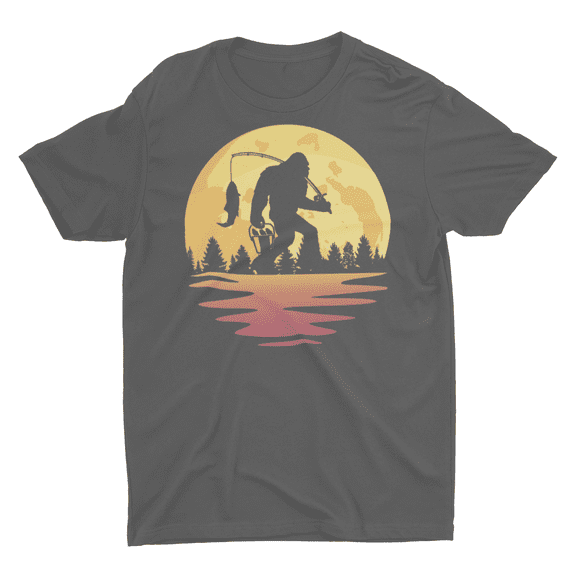 Big Foot Fishing Night Sky Bigfoot Unisex T-Shirt
