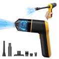 thumbnail image 2 of Aspiradora de coche USB portátil, succión de 9000Pa, mini destructor de polvo de mano de 360 g con luz LED, 7 accesorios para la limpieza del interior del automóvil, tiempo de carga de 3,5 h, 2 of 7