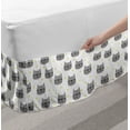 thumbnail image 2 of Cat Bed Skirt, Hipster Cats with Glasses Sleeping Stars Geometric Kitty Baby Animals Birthday, Elastic Bedskirt Dust Ruffle Wrap Around for Bedding Decor, 4 Sizes, Grey White Yellow, by Ambesonne, 2 of 2