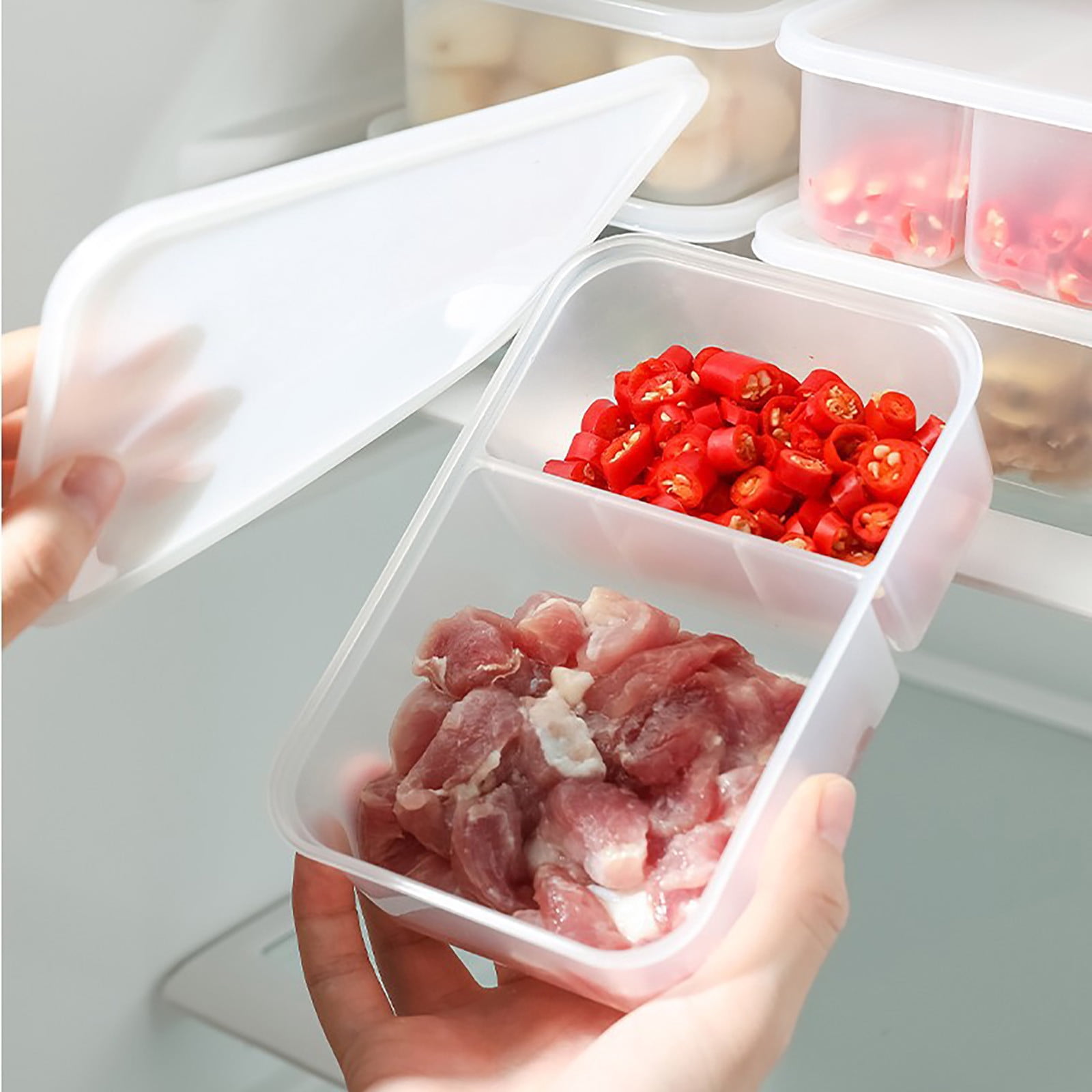 Jubipavy Food Containers Food Storage Containers For Fridge Produce Containers For Refrigerator With Removable Tray Keep Fresh For Produce Vegetables