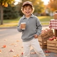 thumbnail image 4 of Boys Collared Sweatshirt Casual Solid Color Polo Long Sleeve Shirt Waffle Texture Boys Pullover Loose Plain Sweatshirt with Buttons, 4 of 9