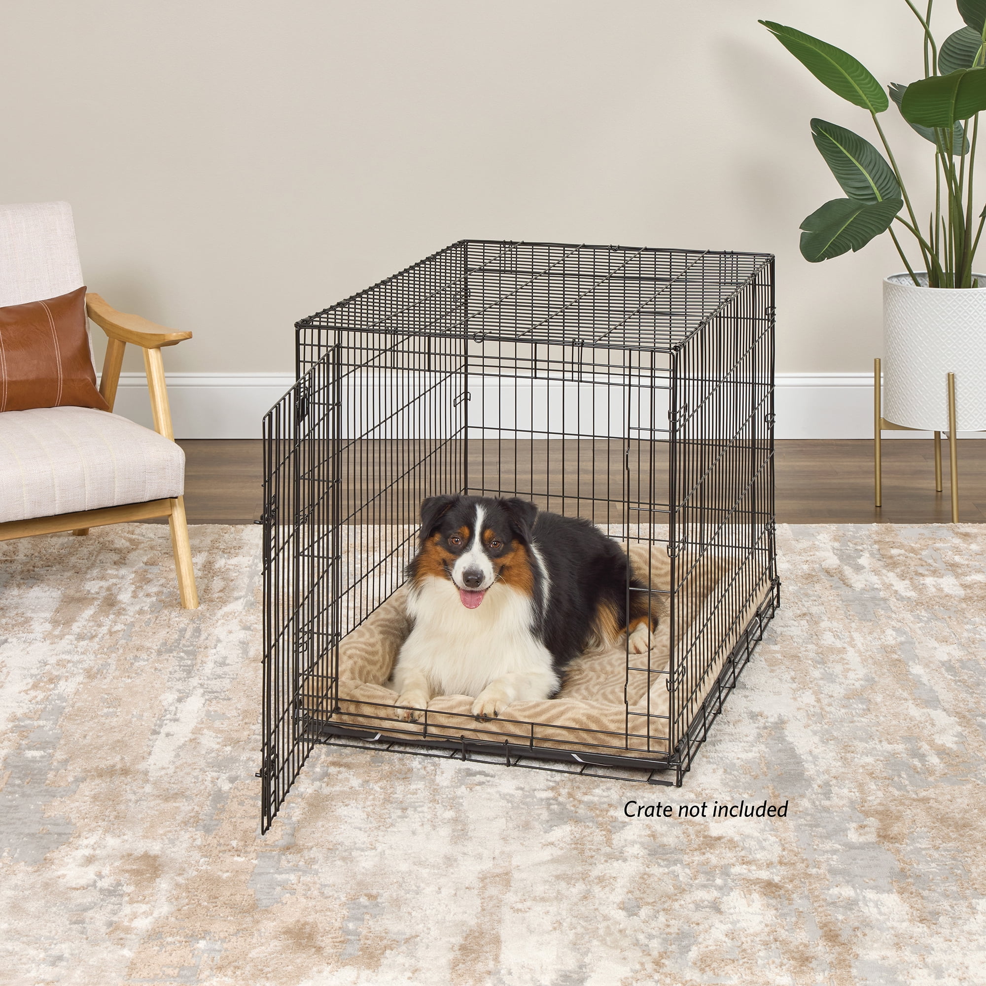 MidWest Homes for Pets QuiteTime Deluxe Wave Bolster Bed for Large Dogs; Machine Wash/Dry; Tan; 42 Inch; 40242-WVTN