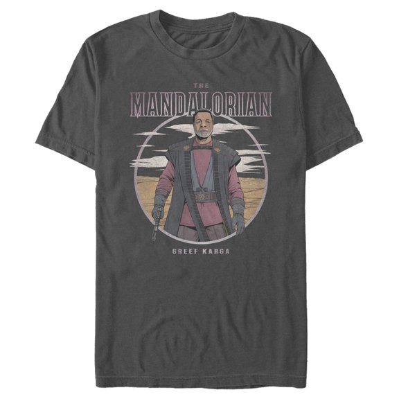 Men's Star Wars: The Mandalorian Greef Karga Portrait Graphic Tee Charcoal 2X Large