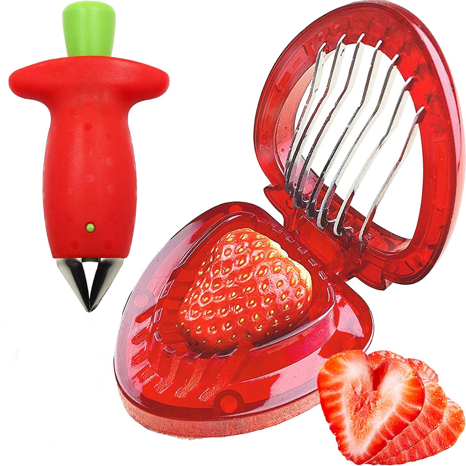 Bomutovy Strawberry Slicer Cutter with Strawberry Huller Stem Remover