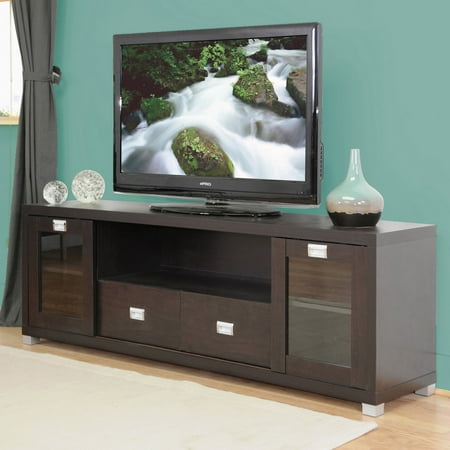 Wholesale Interiors Gosford Dark Brown Wood Modern TV Stand for TVs up to