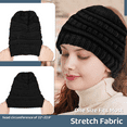 thumbnail image 6 of ASTRAEA 2Pcs Winter Beanie Hat with Ponytail Hole, Soft Warm Messy Bun Knit Skull Cap for Women, 6 of 8