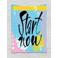 thumbnail image 1 of Abstract Tapestry, Start Now Message in Modern Style Hippie Motivational Pastel Positive Life Theme, Wall Hanging for Bedroom Living Room Dorm Decor, 60W X 80L Inches, Multicolor, by Ambesonne, 1 of 2