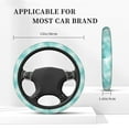 thumbnail image 5 of Gaeub Blue Marble Breathable Stretch Elastic Steering Wheel Cover, Cool in Summer and Warm in Winter, Universal 15 inch, 5 of 8