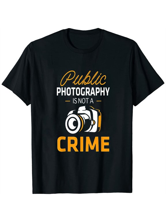 Womens Public Photography Is Not A Crime First Amendment Camera T-Shirt Black 3X-Large