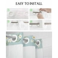 thumbnail image 5 of No Hook Shower Curtains with Snap in Liner, Spring Floral Waterproof Fabric Shower Curtain, White Daisy Duck Greenery Blue Double Layers & See-Through Top Window Bathroom Curtains 72''x96'', 5 of 6