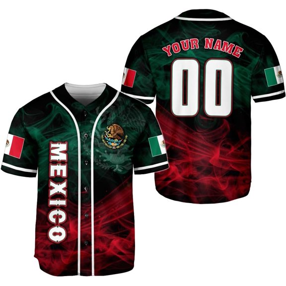 Personalized Mexico Baseball Jersey, Mexican Jersey for Men & Women, Mexican Flag Jersey, Mexico Shirt Camisas (XL)