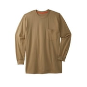 Boulder Creek By Kingsize Men's Big & Tall Heavyweight Crewneck Long-Sleeve Pocket T-Shirt