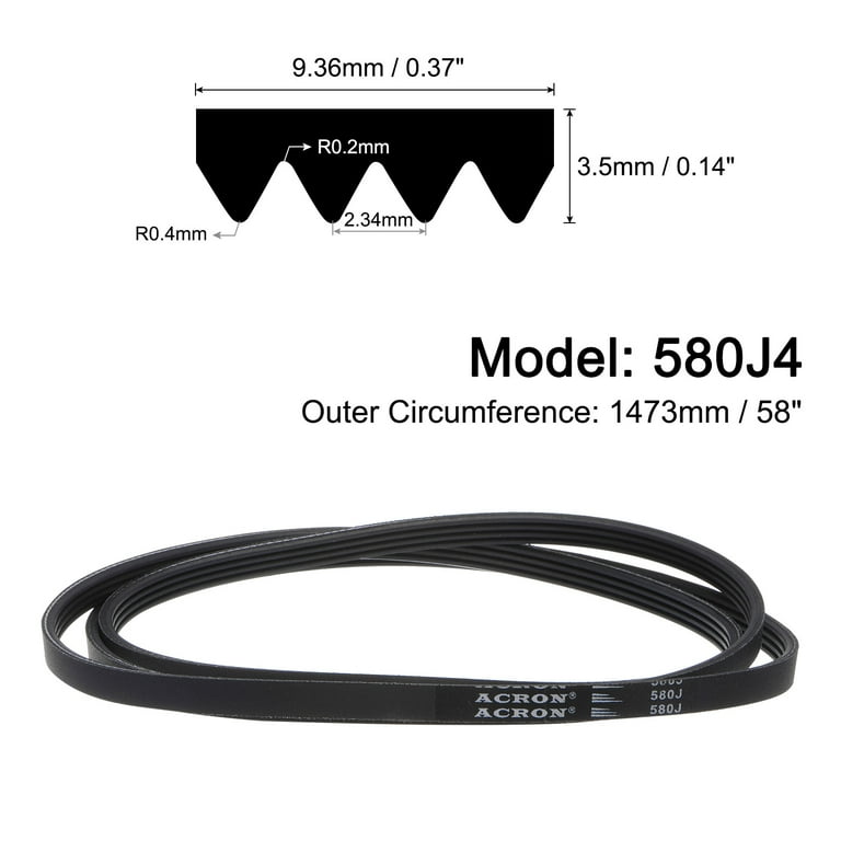 580J4 PJ V-Ribbed Belt 4 Ribs 58