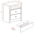 thumbnail image 3 of Prepac Calla 2-Drawer Tall Nightstand, White, 3 of 7