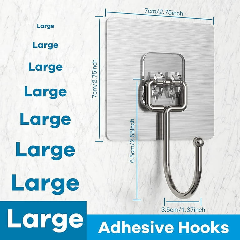 Large Wall Hooks for Hanging Heavy Duty 22lb (Max), Coat and Towel