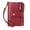 Red, variant on PUSPU Women's RFID Blocking Leather Wallet, Vintage Tri-Fold Card Holder with Coin Pocket