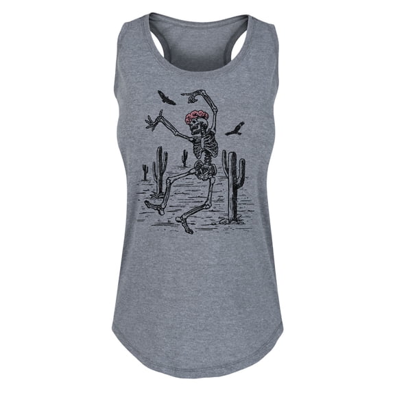 Instant Message - Dancing Flowercrown Skeleton - Women's Racerback Tank