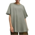 thumbnail image 4 of Jalioing Basic Loose T Shirt for Women Oversized Solid Color Short Sleeve Tee Shirt Casual Comfy Crew Neck Tops, 4 of 7