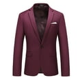 thumbnail image 4 of oqasdz Suit Jacket for Men One Button Long Sleeve Solid Color Business Casual Fashion Business Party Wedding Coat Top,Size 3X, 4 of 4
