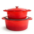 thumbnail image 3 of BergHOFF Neo 4pc Cast Iron Cookware Set, 5qt. & 8qt., Red, 3 of 8