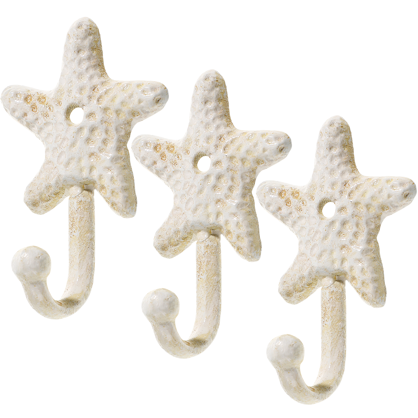 3 Pcs Decorative Wall Hooks Sea Star Shape Single Prong Hangers Hooks Nautical Style Wall Decorations for Bedroom Kitchen Bathroo Walmart