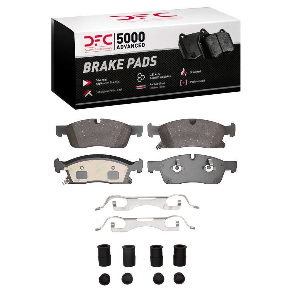 Dynamic Friction Company 1552-1904-11 DFC 5000 Advanced Brake Pads - Ceramic and Hardware Kit - OE