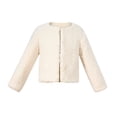thumbnail image 3 of Mercatoo Baby Girls 𝐅aux Fu𝐫 Coat Plush Cardigan Toddler Kids Winter Fl𝐞ece Jacket Warm Outwear Windproof Thicken Coat, 3 of 9
