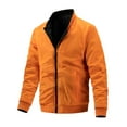 thumbnail image 4 of Fesfesfes Jacket for Men's Fashion Flight Suit Plus Cotton Jacket Reversible Stand Collar Jacket In Winter Warm Coat Sale Items, 4 of 9