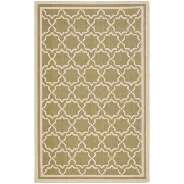 Safavieh Courtyard 2'3" X 8' Power Loomed Rug in Green and Beige