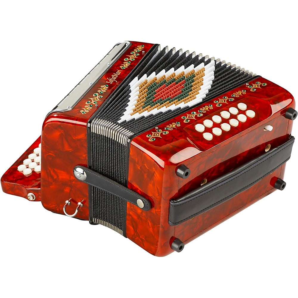 SofiaMari SM-3112 31-Button 12 Bass Accordion GCF Red Pearl