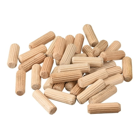 

Wooden Dowel Pins 50 Pack 8x25mm Fluted Beveled Ends Wood Dowel Pegs