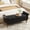 Black, variant on Storage Ottoman Bench, 50" Modern Upholstered End of Bed Bench, Faux Leather Rolled Armed Button-Tufted Ottoman with Storage for Living Room, Entryway, Window, Black