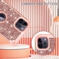 thumbnail image 3 of Casetego Phone Case for iPhone 14 Pro Max,Glitter Sparkly Bling ShockProof Full Body Rugged Protective 6.7" Phone Case Cover for Apple 14 Pro Max,Shiny Rose Gold, 3 of 7