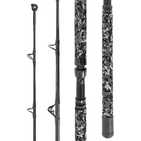 BLUEWING 6'0" Ghost Trolling Fishing Rod 1pc Fiberglass Solid Trolling Fishing Rod with Stainless Steel Guides Moderate Fast Action 50-80lbs