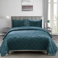 thumbnail image 1 of Ensemble de courtepointe en velours à motif de losanges de Swift Home, 1 of 3