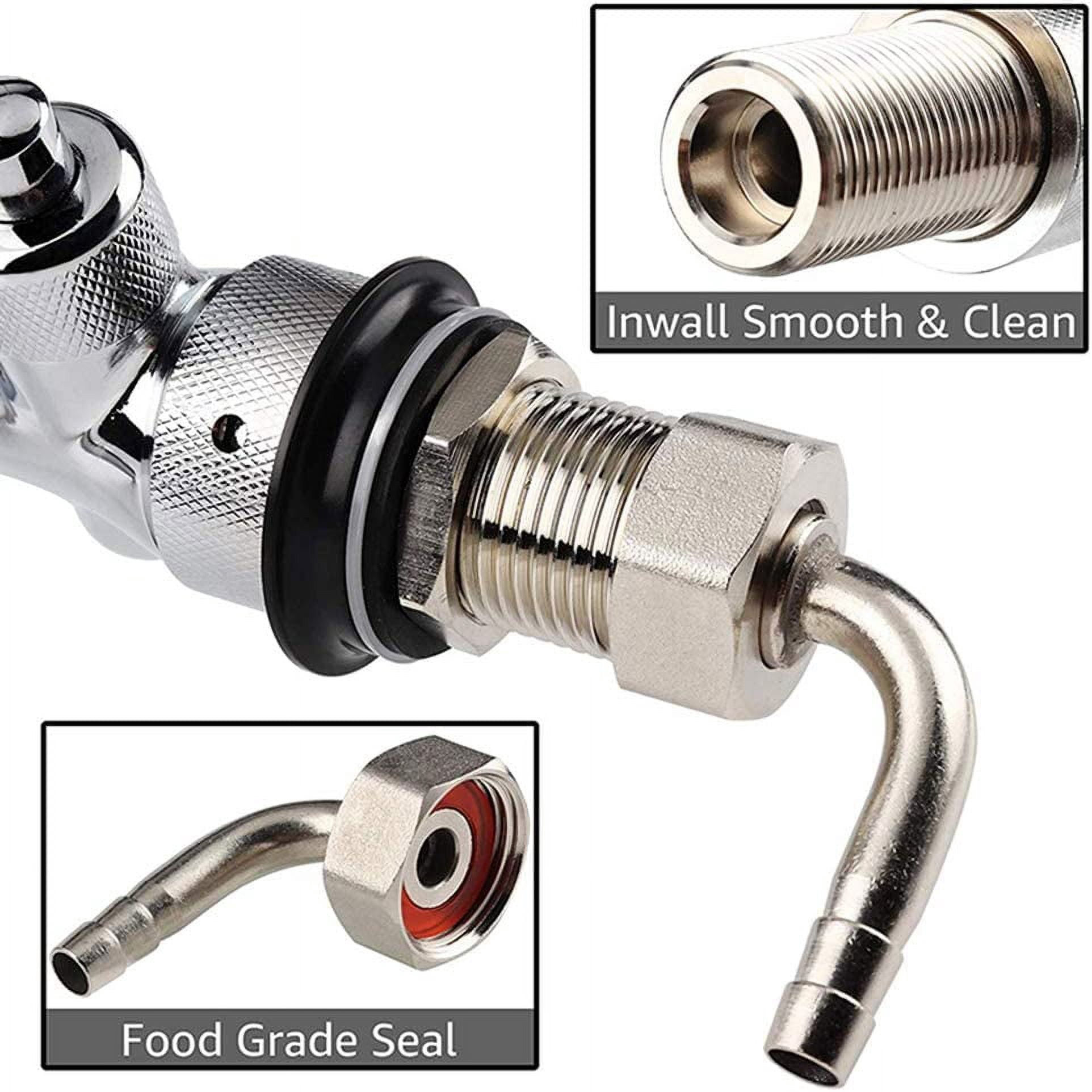 YIHOR Adjustable Beer Tap Faucet Stainless Steel Draft Beer Faucet Flow Controller Chrome Plating Shank G5/8 Tap Keg for Kegerator
