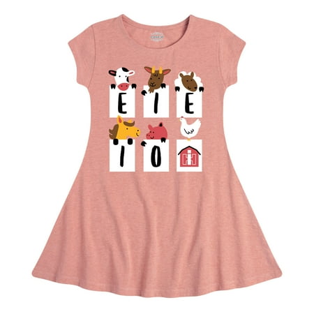 

International Harvester - E-I-E-I-O Barnyard Animals - Toddler Girls Fit And Flare Dress